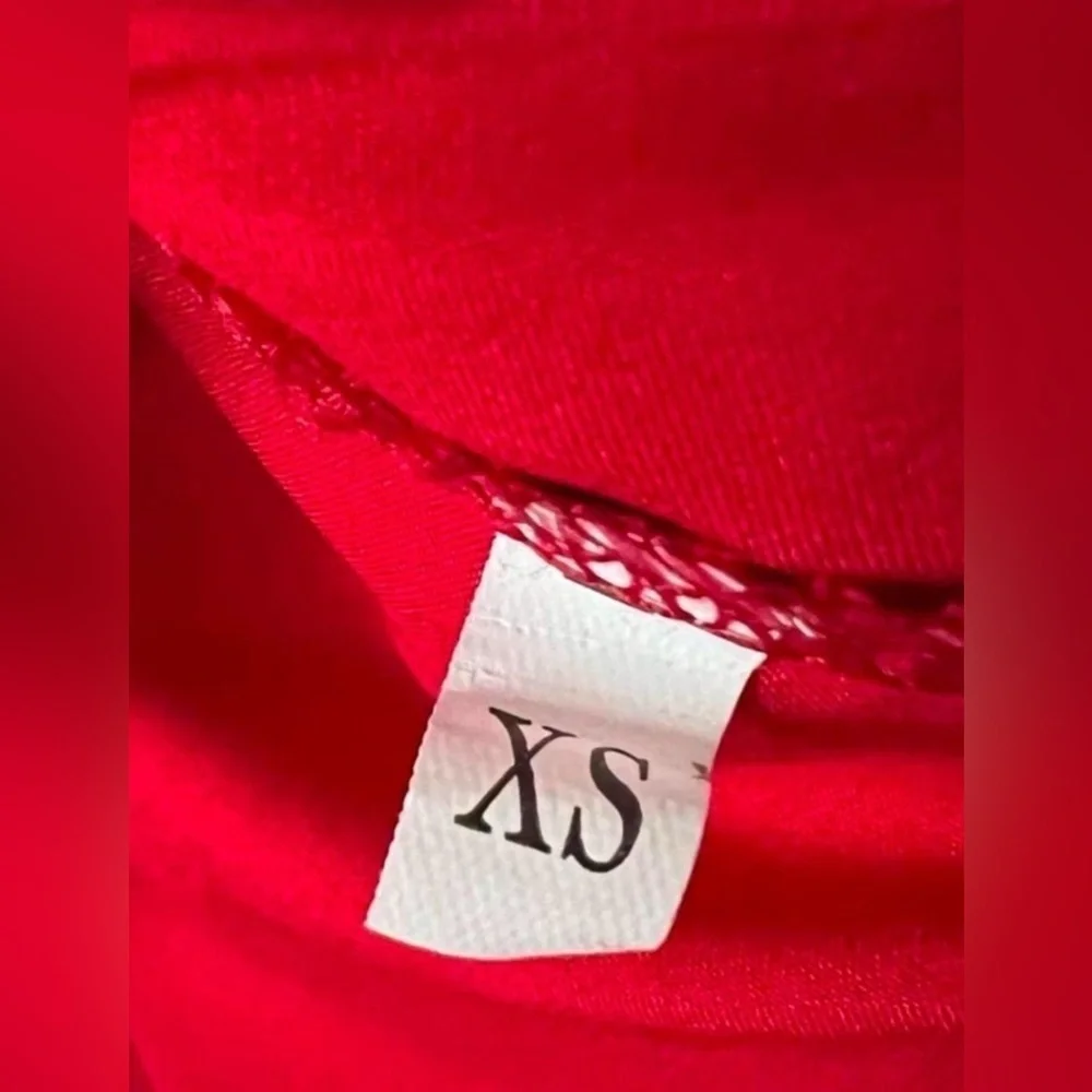 Red High Low Ruffle Dress Sleeveless V Neck Cocktail Party Homecoming- Size XS - Picture 4 of 4